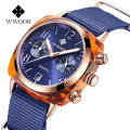 WWOOR 8860 Couple Watch Fashion Brand Watches Nylon Strap Quartz Waterproof calendar Lover Analog Sport Wristwatch